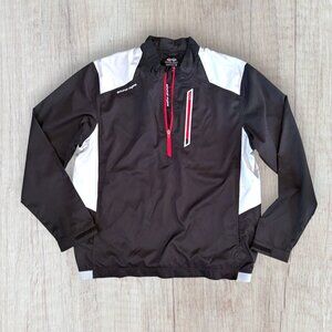 Snake Eyes Weather-18 Golf Pullover Jacket Mens L Black White Windbreaker